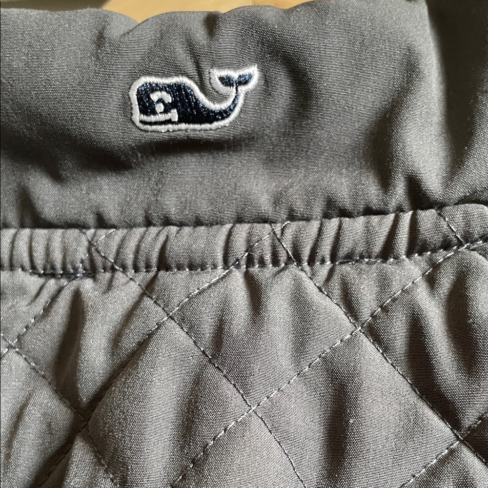 Vineyard Vines Quilted Yoke Half-Zip Sweater - Light Gray & Black - Picture 7 of 11